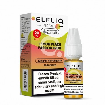 ELFBAR ELFLIQ Lemon Peach Passion Fruit Liquid 10ml - 20mg