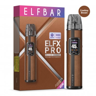 ELFBAR ELFX PRO Refillable Kit Pod System Cowboy Brown