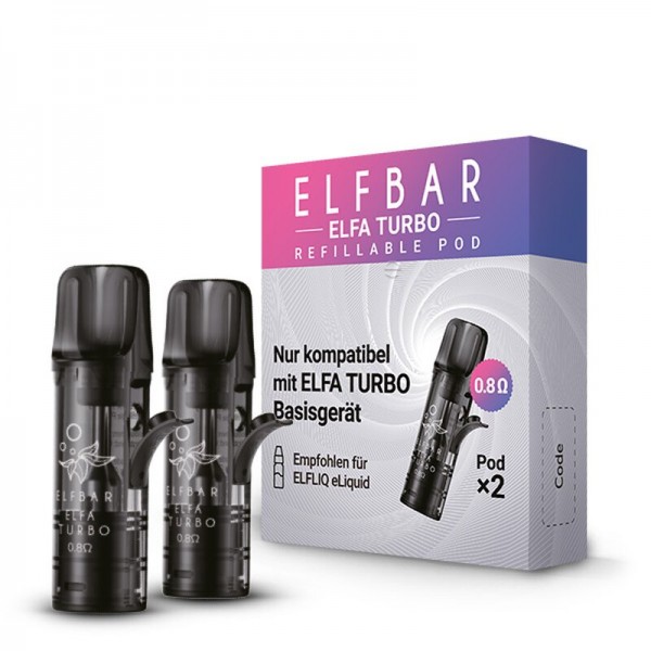 ELFA TURBO by Elf Bar Refillable Pods Leerpods 0.8 Ohm - 2 Stück