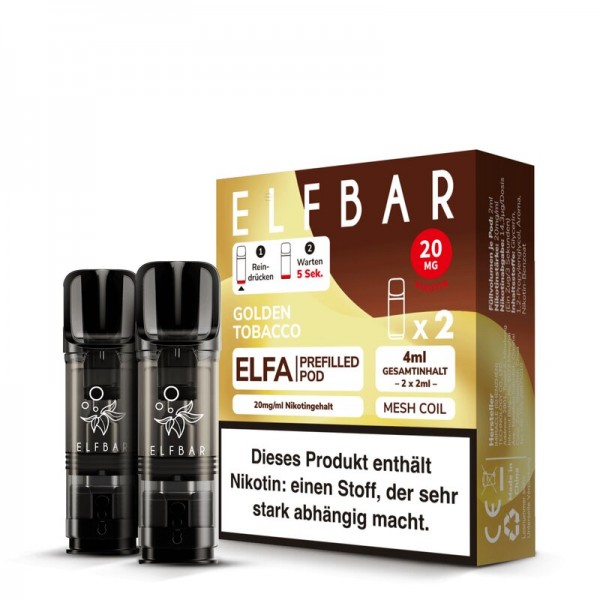 Elfbar ELFA Pods Golden Tobacco 20mg/ml 2 Stück
