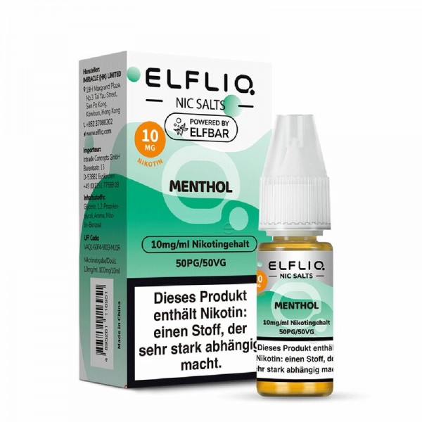 ELFBAR ELFLIQ Menthol Liquid 10ml - 10mg