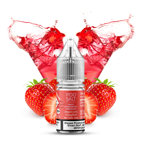 PODSALT X Sweet Strawberry Lemonade Liquid (50/50) 10mg 10ml