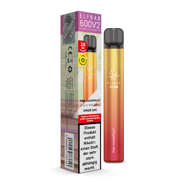 ELFBAR 600  Pink Grapefruit Einweg E-Zigarette V2 20mg/ml