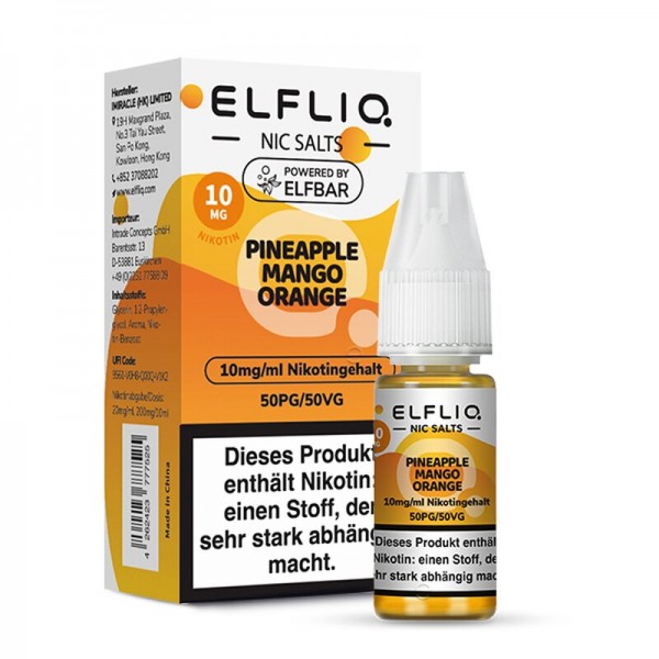 ELFBAR ELFLIQ Pineapple Mango Orange Nikotinsalz Liquid 10ml - 10mg