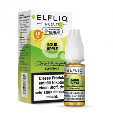 ELFBAR ELFLIQ Sour Apple Nikotinsalz Liquid 10ml - 10mg