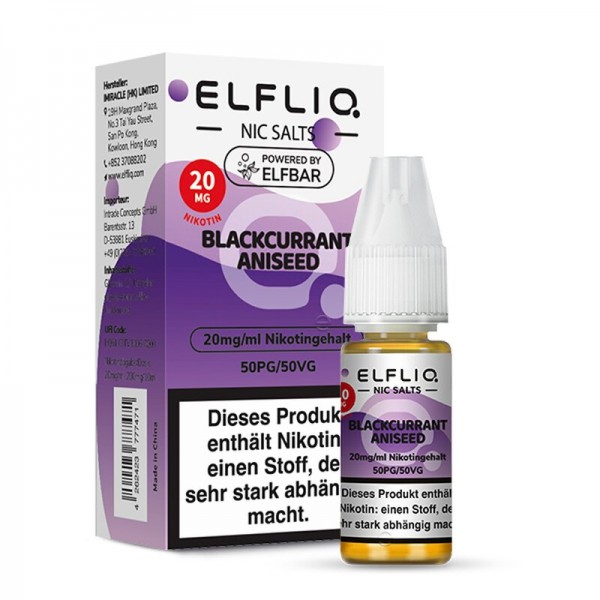 ELFBAR ELFLIQ Blackcurrant Aniseed Nikotinsalz Liquid 10ml - 20mg