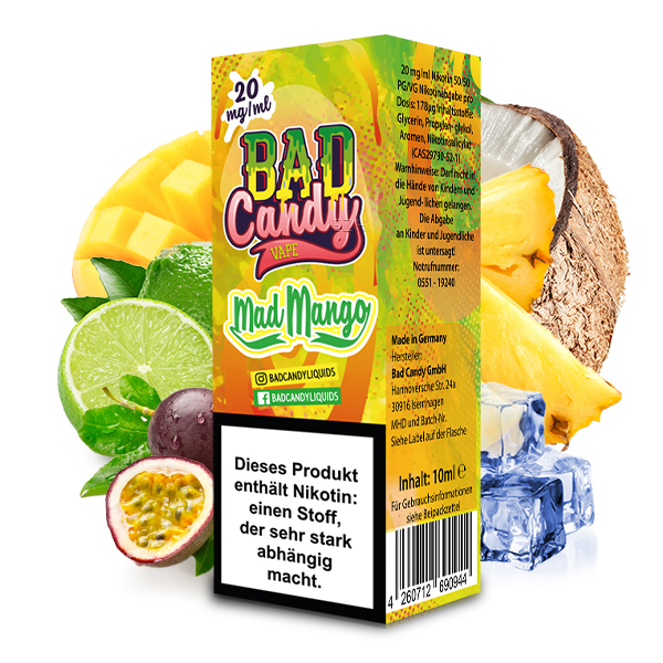 BAD CANDY Mad Mango Liquid mit Nikotin 20mg/ml