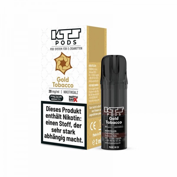 KTS eLiquid Pod Gold Tobacco 20mg/ml Nikotinsalz