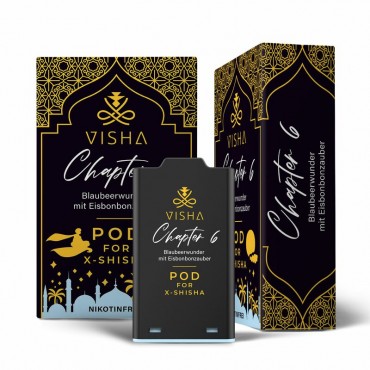 VISHA - X-Shisha Pod Chapter 6 - 0mg - Blaubeerwunder mit Eisbonbonzauber
