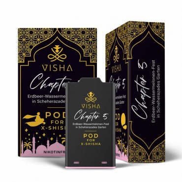 VISHA - X-Shisha Pod Chapter 5 - 0mg - Erdbeer-Wassermelonen-Fest