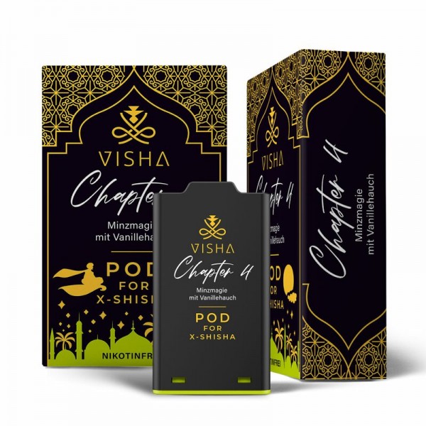 VISHA - X-Shisha Pod Chapter 4 - 0mg - Minzmagie mit Vanillehauch