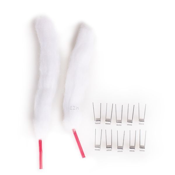 1 x 10 Stück Vapefly KA1 Prebuilt Micro Coil 0.6 Ohm + 2 x Firebolt Cotton