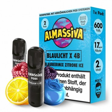 AL MASSIVA Blaulicht X 4B prefilled Pods 17mg/ml - 2 Stück